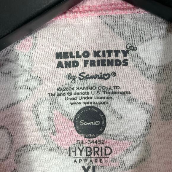 Hello‎ Kitty & Friends Pink Crop Top Shirt XL Sanrio 2024 Hybrid Kawaii Pastel - Picture 4 of 10